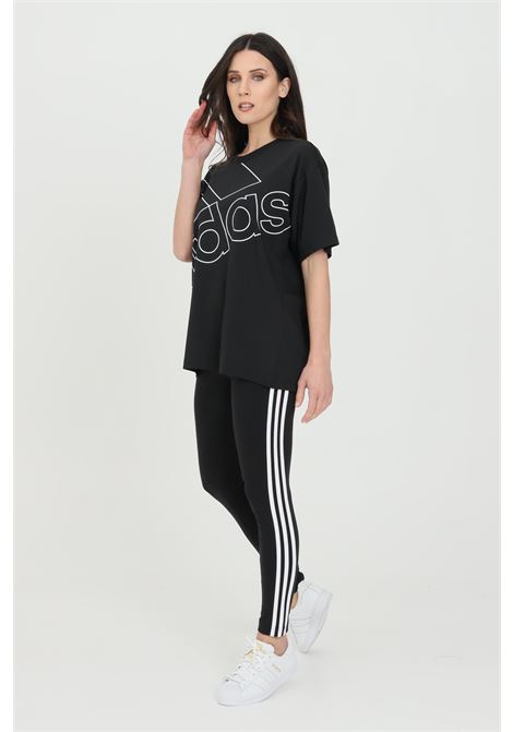 Black women's leggings with contrasting logo and 3 Stripes ADIDAS PERFORMANCE | GL0723.
